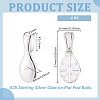 1Pc 925 Sterling Silver Glue-on Flat Pad Bails STER-GA0001-30-2