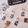 4Pcs 2 Styles Acrylic & Suede Tassel Pendant Keychain KEYC-AB00034-3