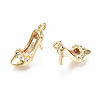 Brass Mirco Pave Clear Cubic Zirconia Charms KK-T056-85G-NF-2
