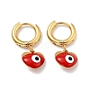 Enamel Heart with Evil Eye Dangle Hoop Earrings STAS-E162-07G-1