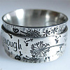 Dandelion with Word Pattern Alloy Finger Rings FS-WG2A4E2-04-1