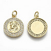 Brass Micro Pave Clear Cubic Zirconia Pendants ZIRC-S067-130-NF-2