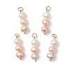 Natural Cultured Freshwater Pearl Two Sides Polished Pendants PALLOY-JF04968-1