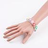 AB Color Plated Glass Bead Multi-Strand Stretch Bracelets BJEW-JB03308-5