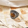 Natural Tiger Eye Adjustable Rings RJEW-I108-03AS-14-2