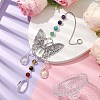 Alloy Hollow Butterfly Pendant Decoration HJEW-TA00227-2