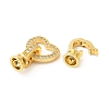 Rack Plating Brass Pave Clear Cubic Zirconia Fold Over Clasps KK-Q781-08G-3