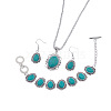 Bohemian Style Oval Synthetic Turquoise Pendant Necklace & Dangle Earrings & Link Bracelets FS-WGA6DB3-01-6