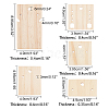  20Pcs 5 Styles Wooden Earring Organizer Boards EDIS-NB0001-07-2