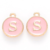 Golden Plated Alloy Enamel Charms X-ENAM-S118-07S-1