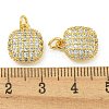 Rack Plating Brass Micro Pave Clear Cubic Zirconia Charms KK-Z067-23G-02-3