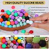 80Pcs Round Silicone Focal Beads SIL-SZ0001-24-23-3