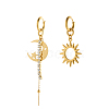 304 Stainless Steel Moon & Sun Asymmetrical Earrings Sets EJEW-OY002-06-1
