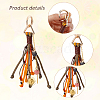 3Pcs Polyester & Brass & Alloy Enamel Pendant Decorations HJEW-GA00086-3