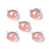 UV Plating Rainbow Iridescent Acrylic Beads OACR-H015-05E-1