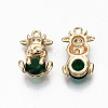 Brass Glass Rhinestone Pendants GLAA-S179-30C-RS-2