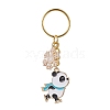 Snowflake & Panda Alloy Enamel Pendant Keychains KEYC-JKC00630-2