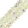 Electroplate Transparent Glass Beads Strands EGLA-Q136-01A-05-1