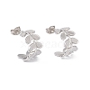 Non-Tarnish 304 Stainless Steel Olive Leaf Wrap Stud Earrings EJEW-G314-04P-1