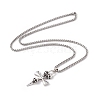 Alloy Skull Cross Pendant Necklace with 304 Stainless Steel Box Chains NJEW-C007-06AS-2