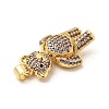 Brass Micro Pave Cubic Zirconia Pendants KK-E077-01G-02-3