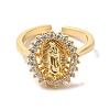 Brass Micro Pave Cubic Zirconia Open Rings RJEW-R141-02B-G-2