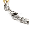 Ion Plating(IP) Two Tone 304 Stainless Steel Oval & Rectangle Link Chain Bracelet BJEW-B078-14GP-3