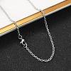 Non-Tarnish Classic Plain 304 Stainless Steel Mens Womens Cable Chain Necklace Making STAS-P045-01P-A-1