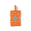 2 Pcs Glass Seed Bead Pendants PALLOY-MZ00246-05-2