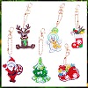 Christmas Theme DIY Diamond Painting Keychain Kit DRAW-PW0007-07D-1