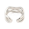 Hollow Wave Brass Open Cuff Rings RJEW-Q781-14P-3