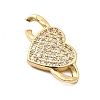 Brass Micro Pave Clear Cubic Zirconia Connector Charms KK-A266-09B-G-2