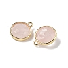 Natural Rose Quartz Faceted Flat Round Charms G-U028-03G-07-2
