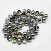 Half Plated Crystal Glass Oval Beads Strands EGLA-F027-C02-2