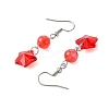 Star Resin and Glass Dangle Earrings EJEW-JE06041-5