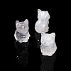 Natural Quartz Crystal Carved Cat Figurines PW-WG551C8-01-1