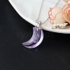 Medium Purple Glass Perfume Bottle Pendant Necklaces PW-WGF3857-08-1