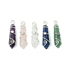 Natural Mixed Stone Pointed Pendants PALLOY-JF02803-02-1