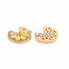 Brass Micro Pave Cubic Zirconia Charms KK-S364-269B-2