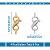 8Pcs 2 Colors Brass Double Opening Lobster Claw Clasps FIND-TA0001-45-7
