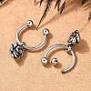 Rose Flower 316 Surgical Stainless Steel Dangle Half Hoop Earrings for Women EJEW-G416-45AS-3