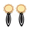 Alloy & Iron Bookmark Cabochon Settings PALLOY-N184-10G-1