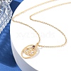 304 Stainless Steel Cubic Zirconia Twelve Constellations Runes Pendant Cable Chain Necklaces for Women NJEW-B121-02G-04-1