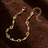 Alloy Crystal Rhinestone Heart Link Chain Bracelets for Women WGEA176-01-1