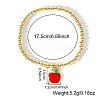 Fashionable Brass Enamel Red Apple Pendant Bracelets UR8735-5