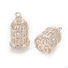 Brass Cubic Zirconia Pendants KK-T029-158RG-2