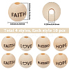 40Pcs 4 Styles Schima Wood European Beads WOOD-PA0001-44-2