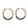 Glass Beads Braided Big Hoop Earrings EJEW-JE04848-01-1