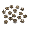 Tibetan Style  Zinc Alloy Bead Caps TIBEB-6.5x3-AB-FF-1