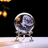 Inner Carving Glass Crystal Ball Diaplay Decoration PW-WGD9143-03-1